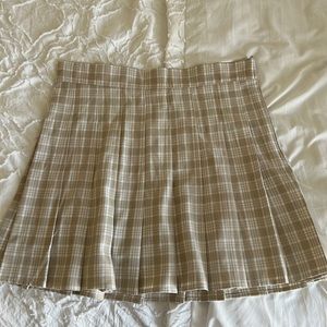 Pleated Plaid School Girl Tennis Skirt